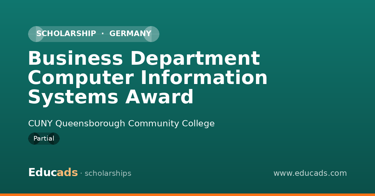 Business Department Computer Information Systems Award scholarship