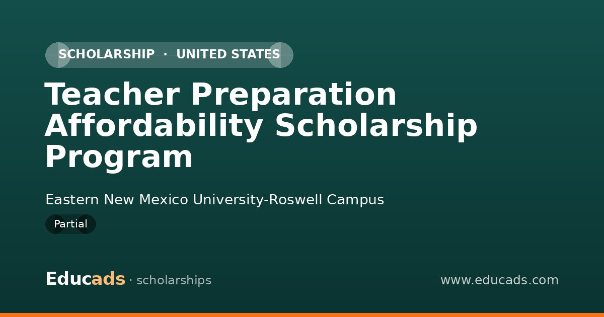 Teacher Preparation Affordability Scholarship Program scholarship