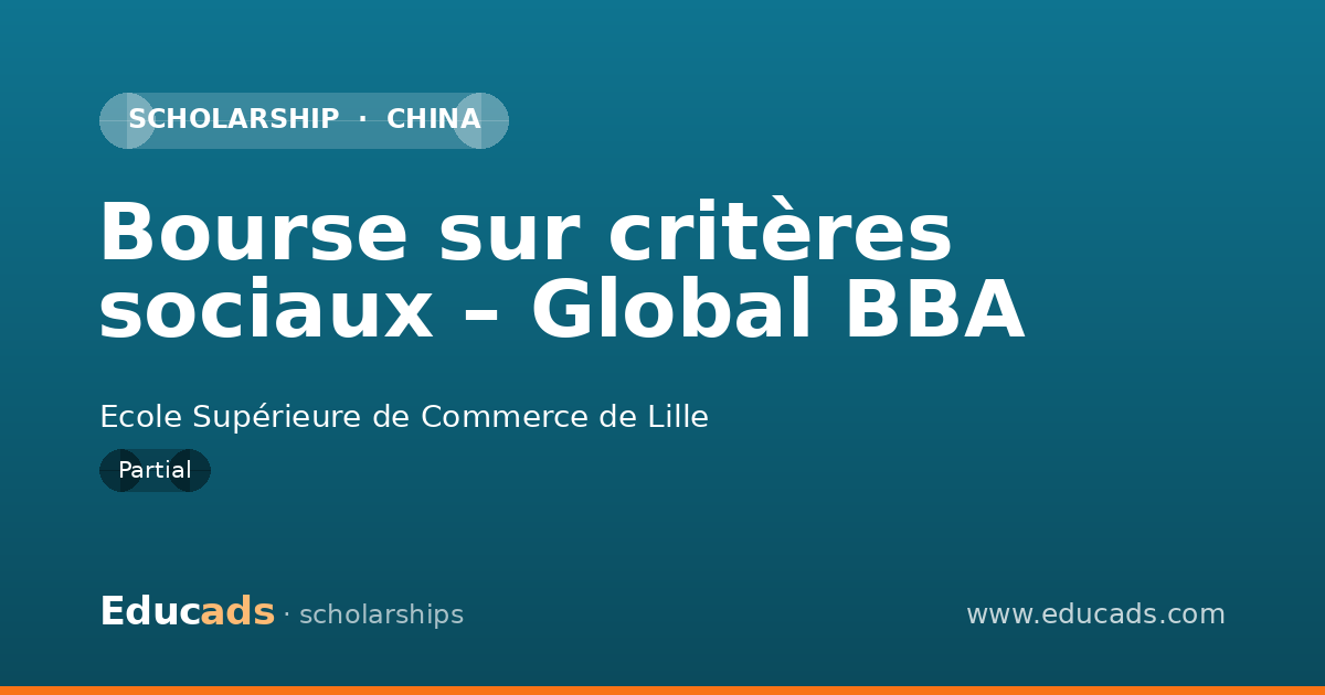 Bourse sur critères sociaux – Global BBA scholarship