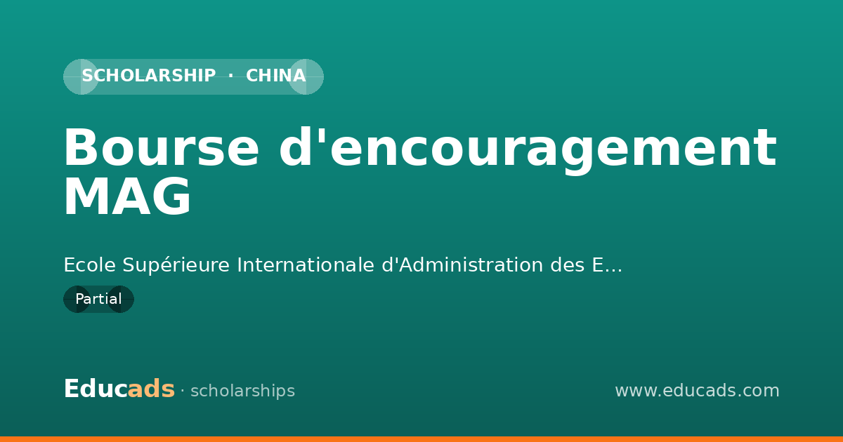 Bourse d'encouragement MAG scholarship