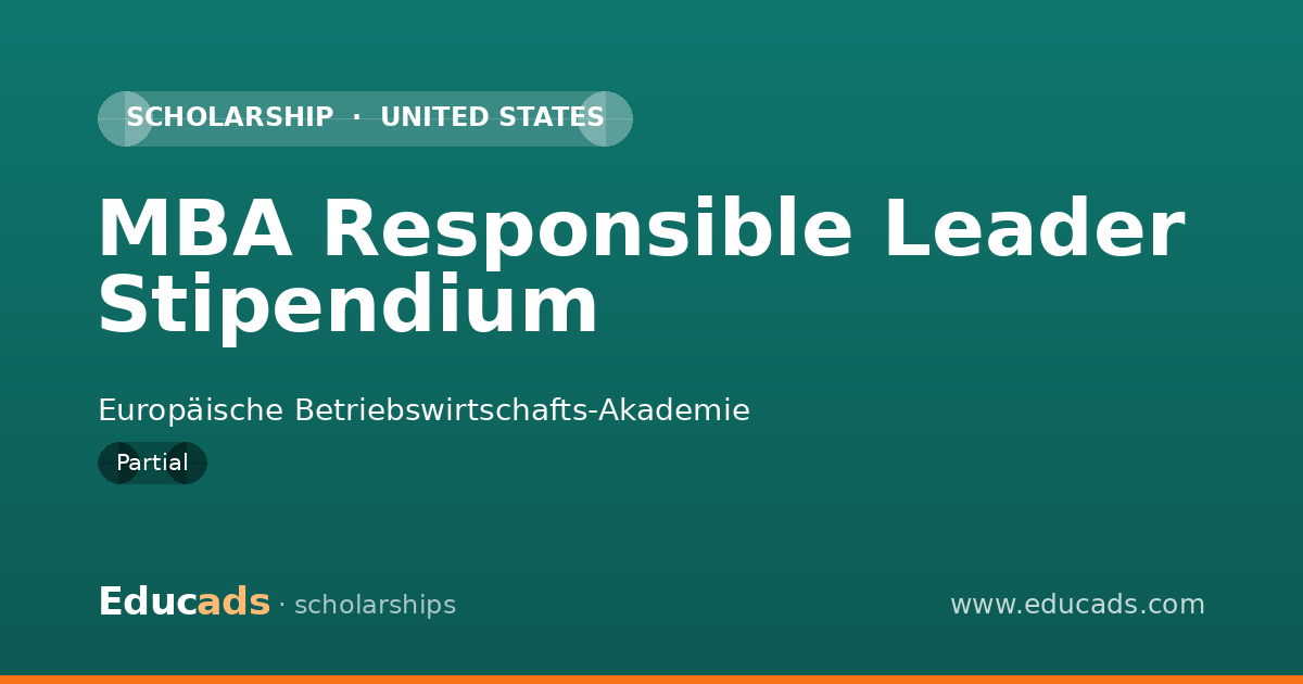 MBA Responsible Leader Stipendium scholarship