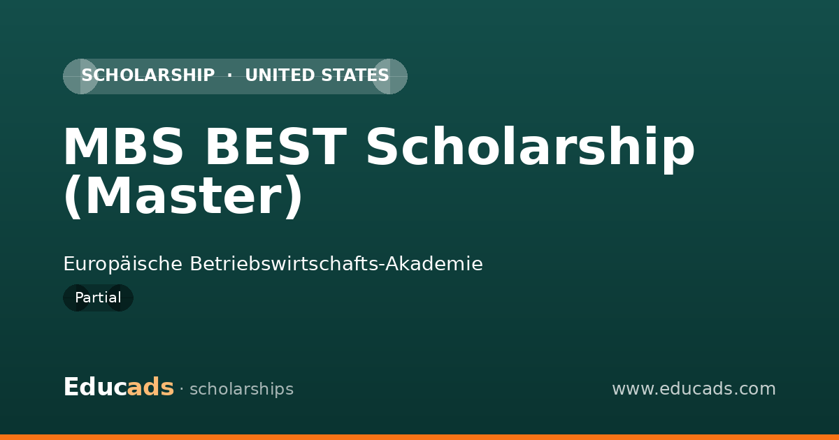 MBS BEST Scholarship (Master) scholarship