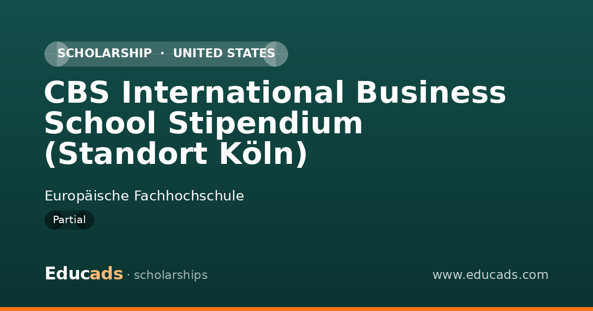 CBS International Business School Stipendium (Standort Köln) scholarship