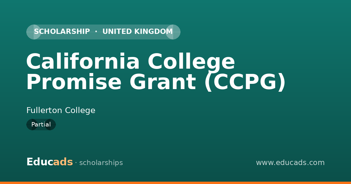 California College Promise Grant (CCPG) scholarship