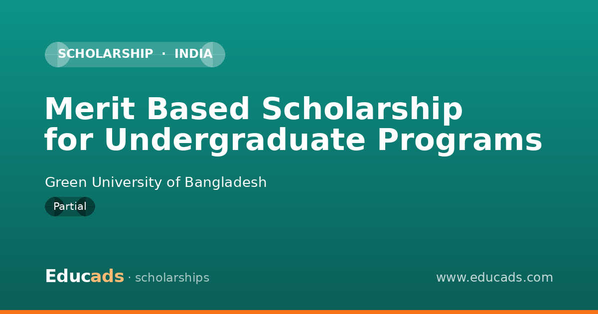 Merit Based Scholarship for Undergraduate Programs scholarship