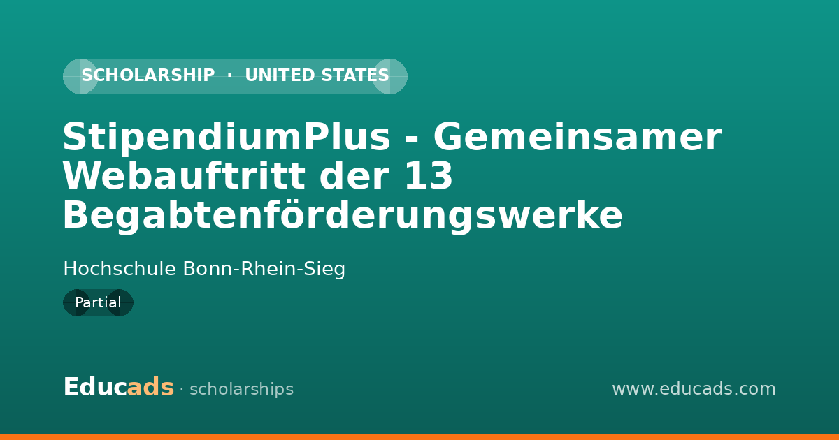 StipendiumPlus - Gemeinsamer Webauftritt der 13 Begabtenförderungswerke scholarship