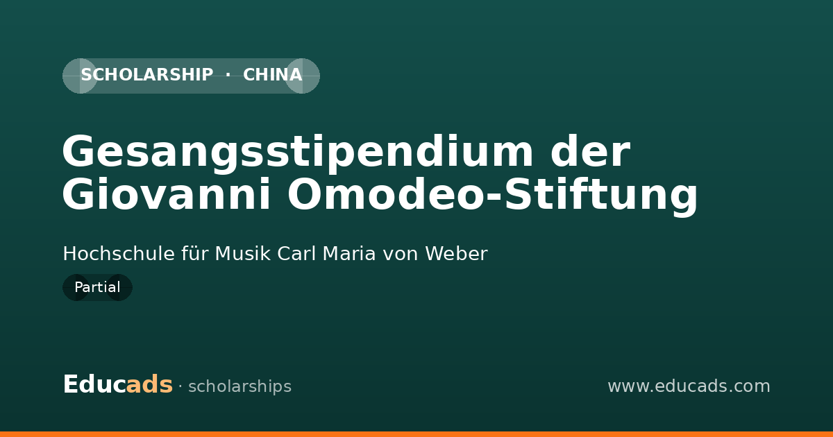 Gesangsstipendium der Giovanni Omodeo-Stiftung scholarship