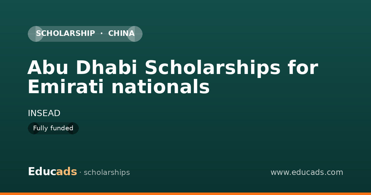 Abu Dhabi Scholarships for Emirati nationals scholarship