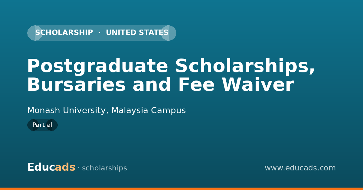 Postgraduate Scholarships, Bursaries and Fee Waiver scholarship