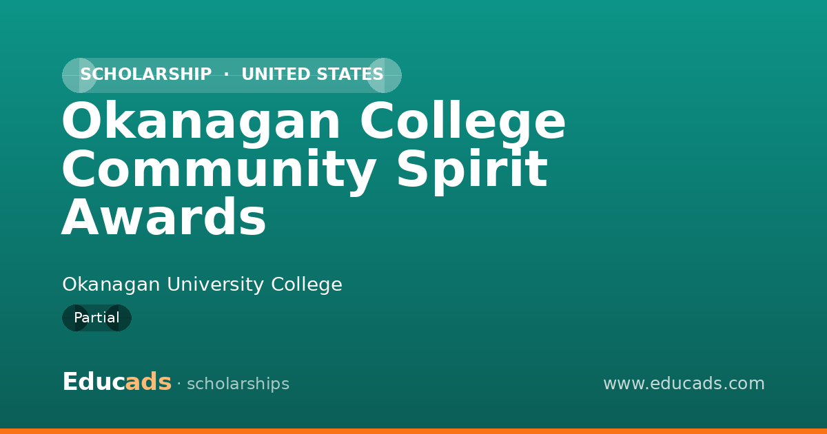 Okanagan College Community Spirit Awards scholarship