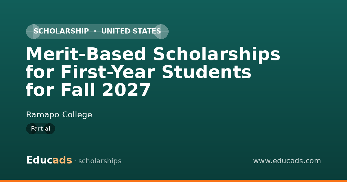 Merit-Based Scholarships for First-Year Students for Fall 2027 scholarship