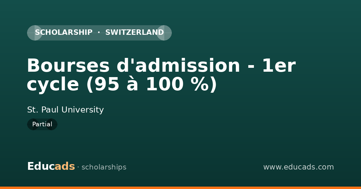 Bourses d'admission - 1er cycle (95 à 100 %) scholarship