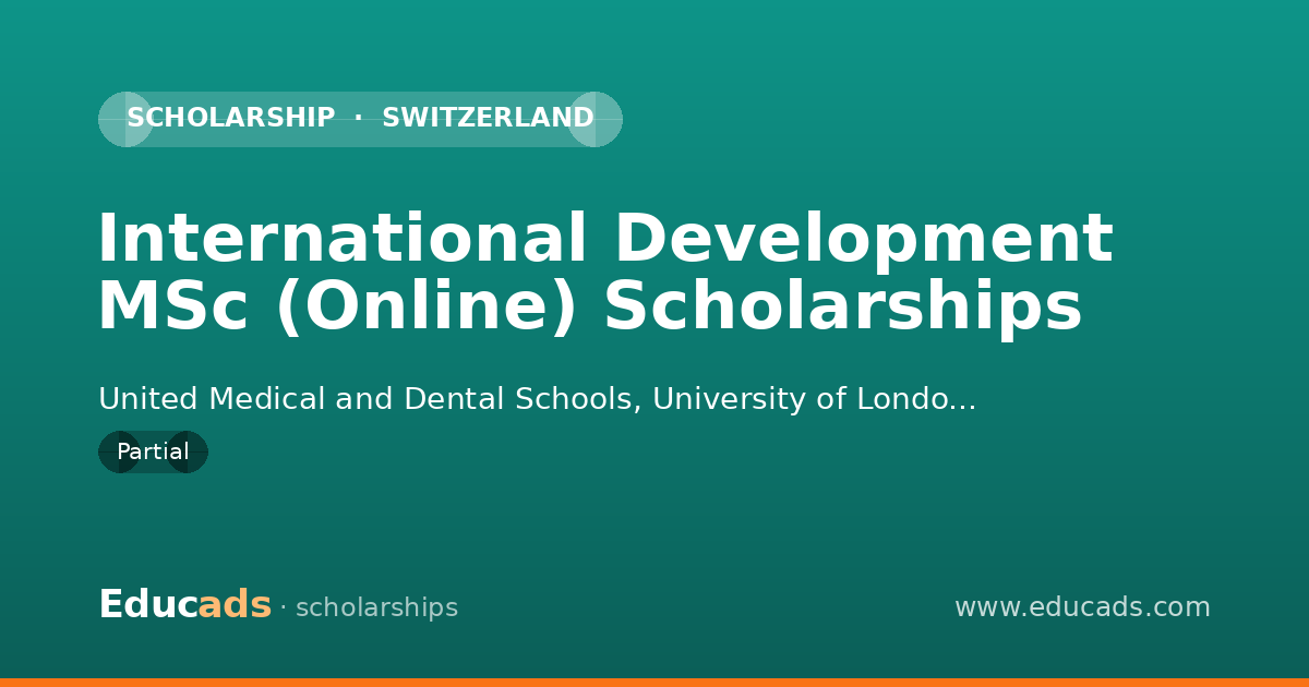 International Development MSc (Online) Scholarships scholarship