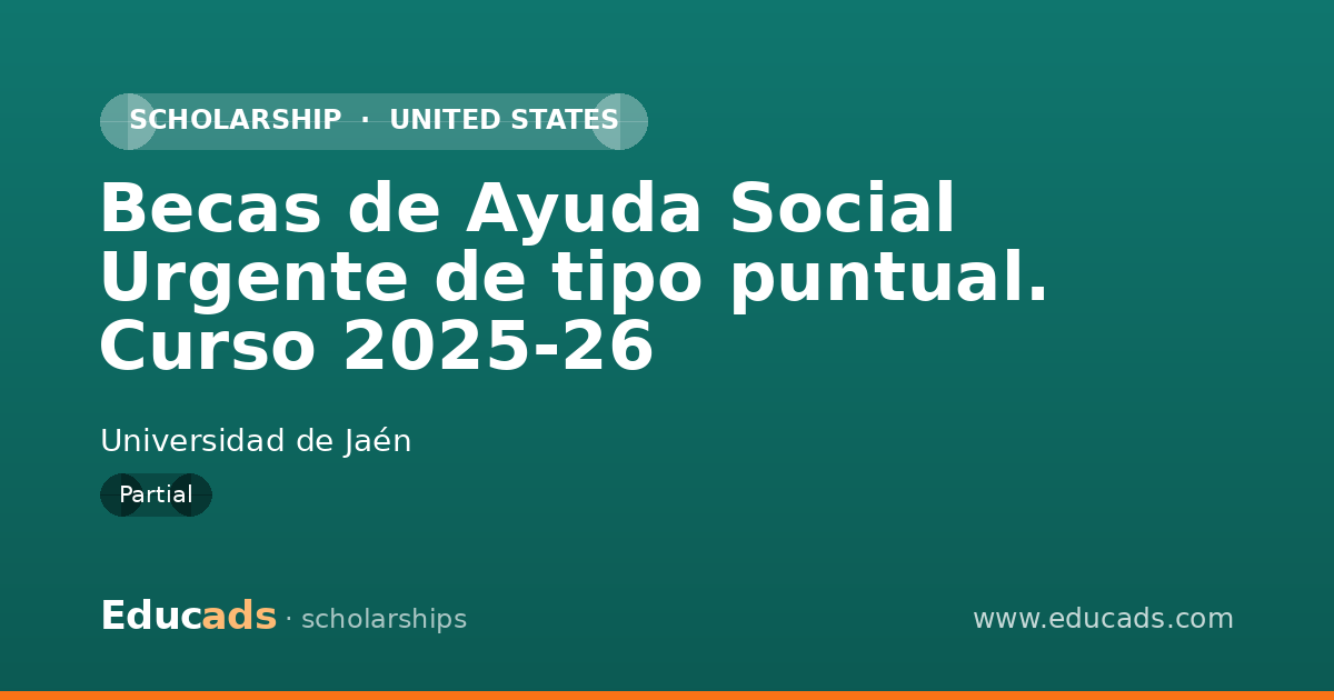 Becas de Ayuda Social Urgente de tipo puntual. Curso 2025-26 scholarship