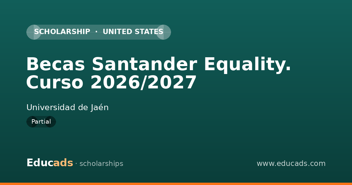 Becas Santander Equality. Curso 2026/2027 scholarship