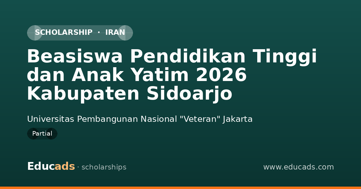 Beasiswa Pendidikan Tinggi dan Anak Yatim 2026 Kabupaten Sidoarjo scholarship