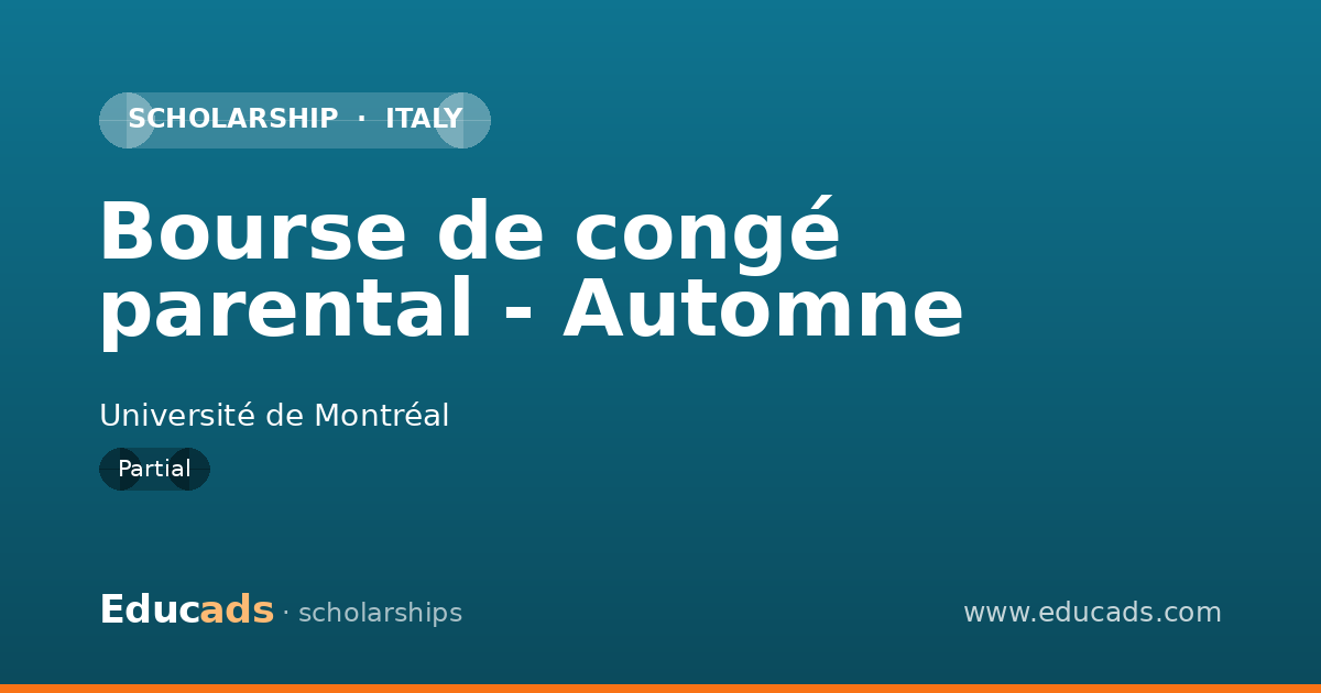 Bourse de congé parental - Automne scholarship