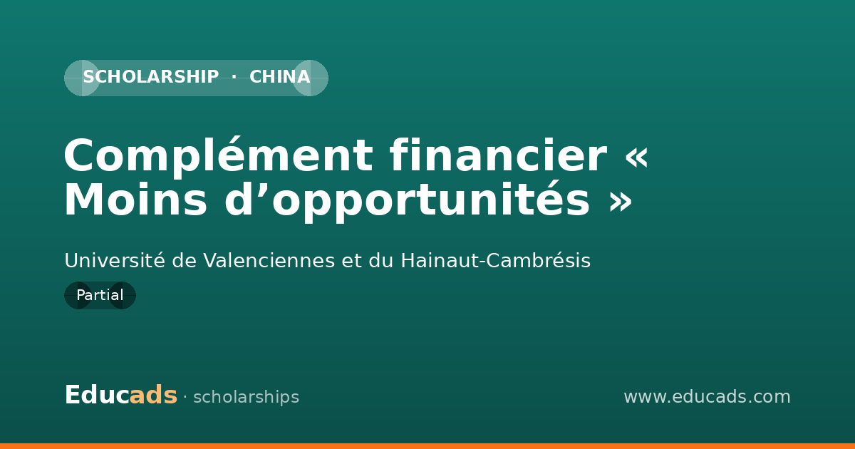Complément financier « Moins d’opportunités » scholarship