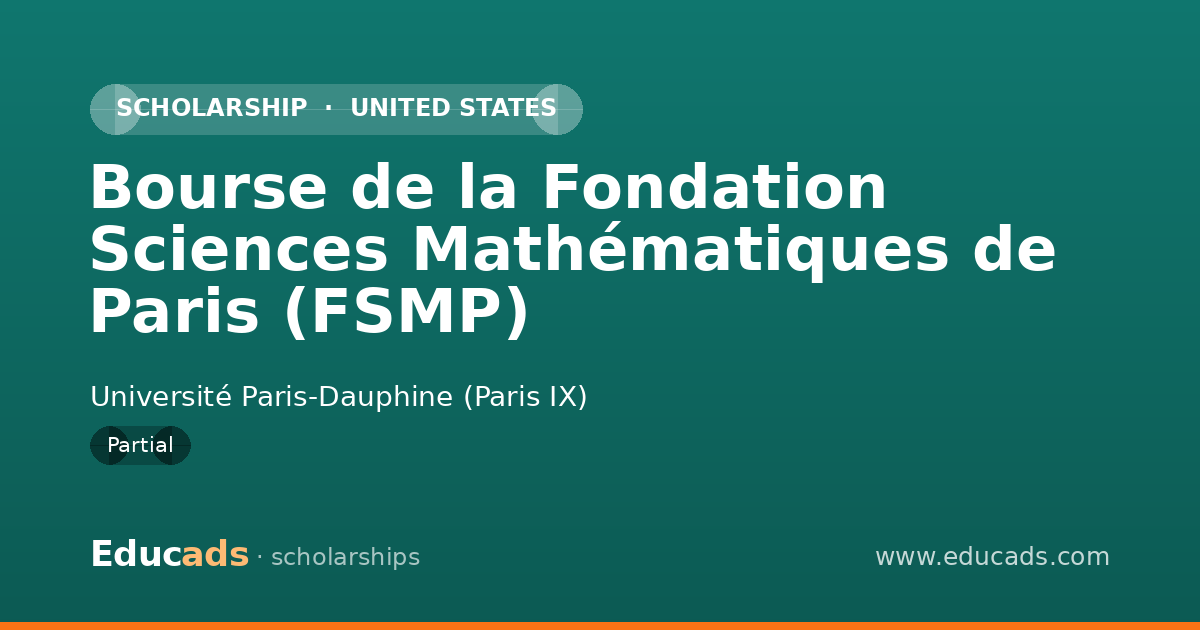 Bourse de la Fondation Sciences Mathématiques de Paris (FSMP) scholarship
