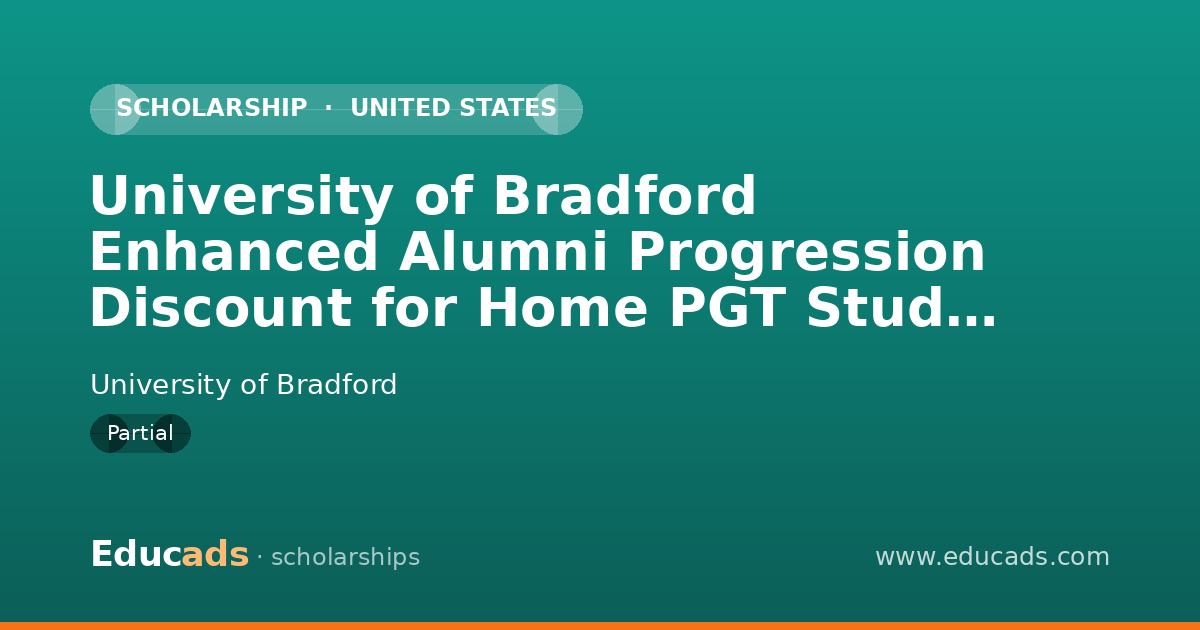 University of Bradford Enhanced Alumni Progression Discount for Home PGT Students - 2026/27 scholarship