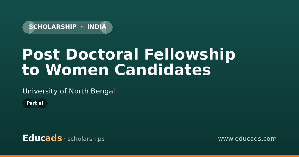 Post Doctoral Fellowship to Women Candidates scholarship