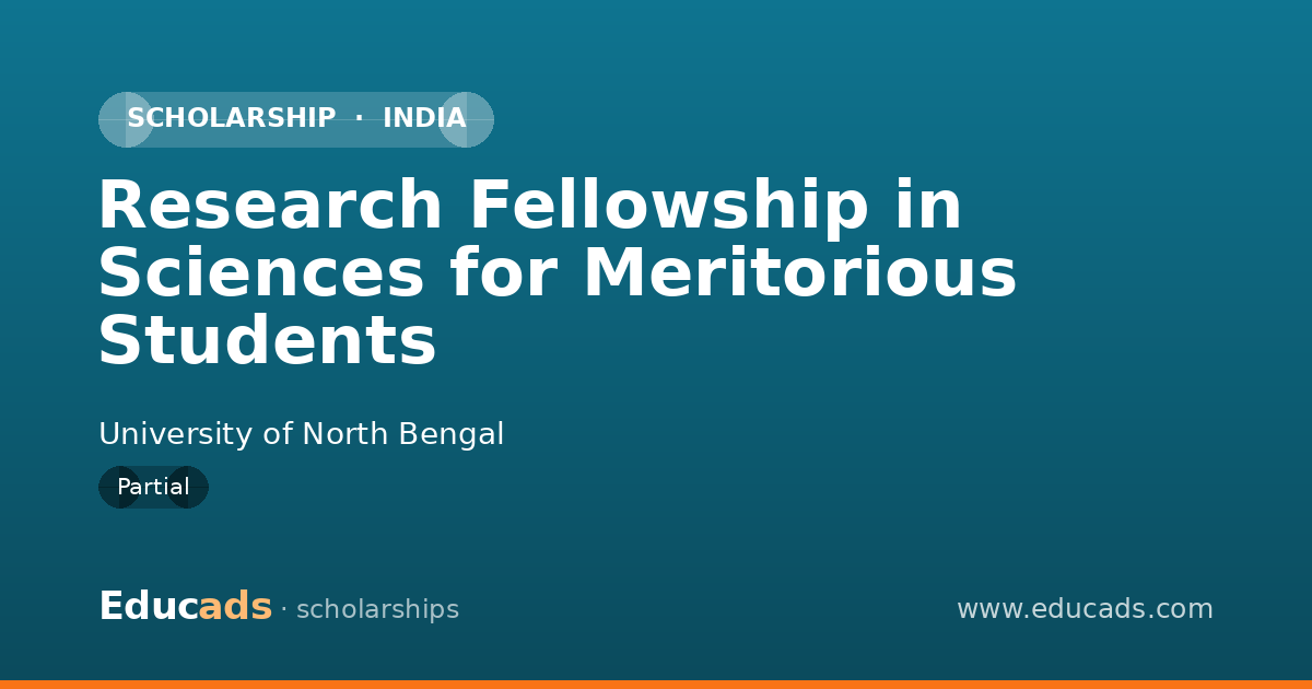Research Fellowship in Sciences for Meritorious Students scholarship