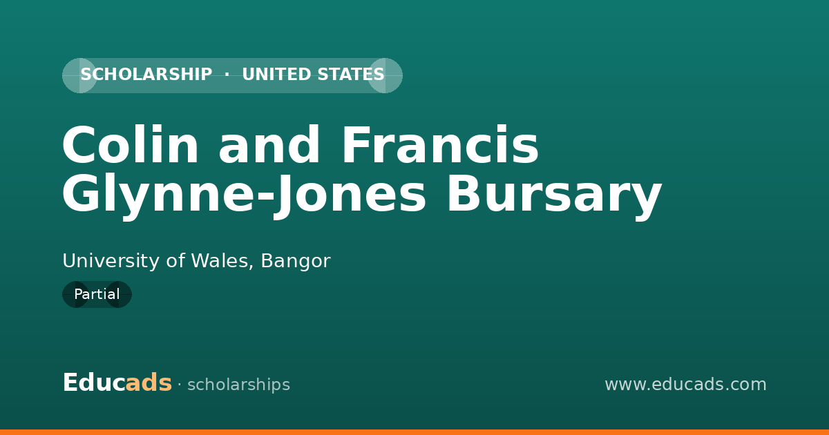 Colin and Francis Glynne-Jones Bursary scholarship
