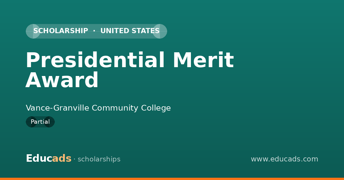 Presidential Merit Award scholarship