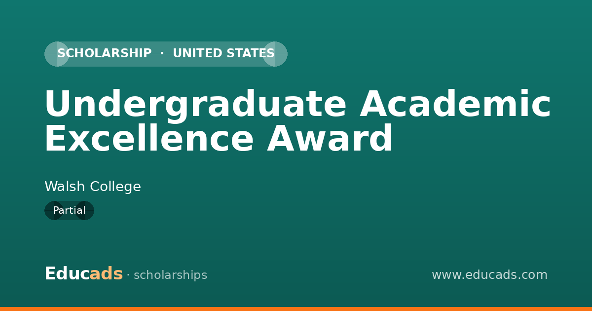 Undergraduate Academic Excellence Award scholarship