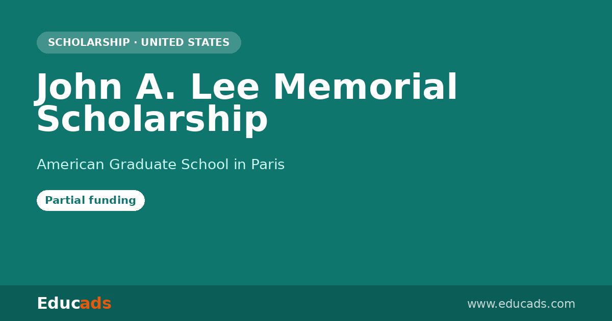 John A. Lee Memorial Scholarship scholarship