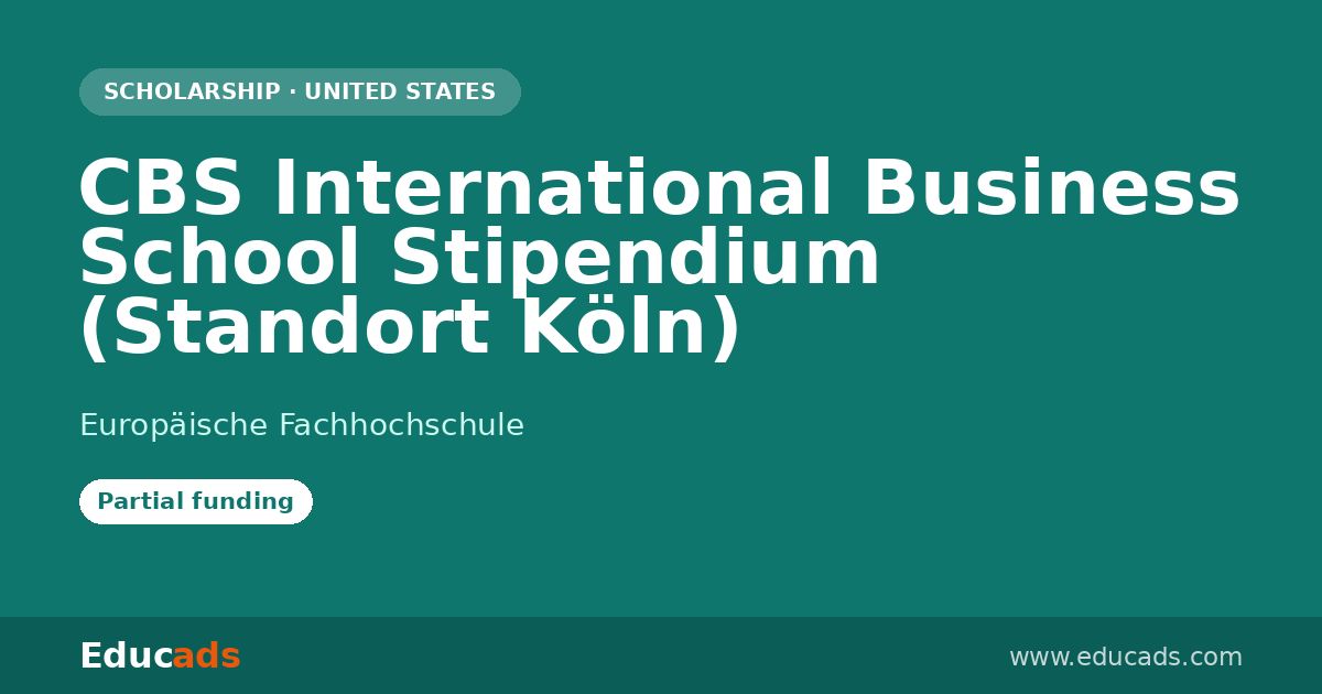 CBS International Business School Stipendium (Standort Köln) scholarship