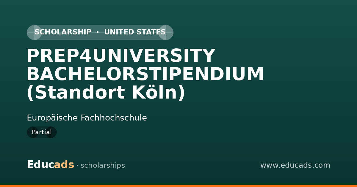 PREP4UNIVERSITY BACHELORSTIPENDIUM (Standort Köln) scholarship