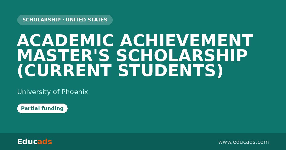 ACADEMIC ACHIEVEMENT MASTER'S SCHOLARSHIP (CURRENT STUDENTS) scholarship