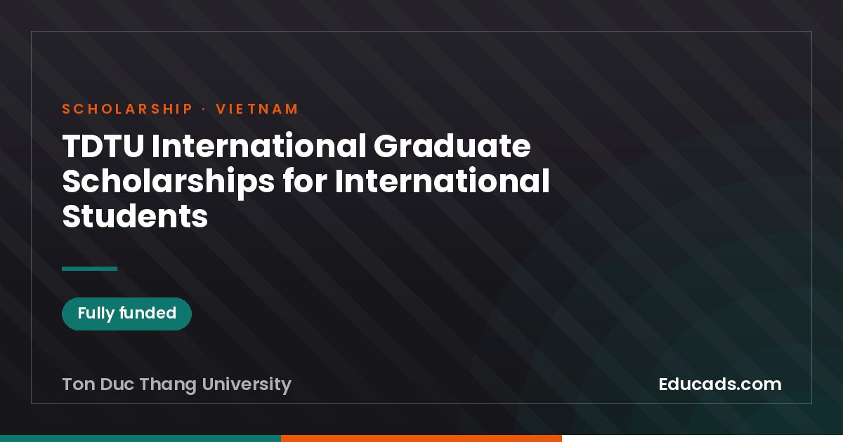 TDTU International Graduate Scholarships for International Students scholarship
