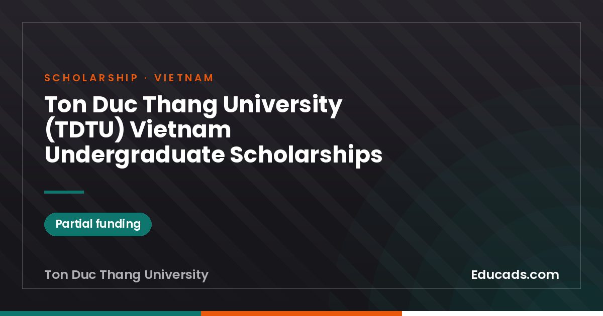 Ton Duc Thang University (TDTU) Vietnam Undergraduate Scholarships scholarship